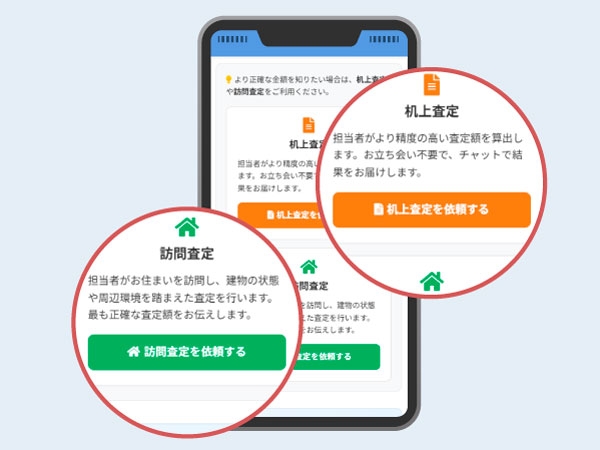 管理画面の査定依頼一覧。メニューの「査定依頼」に届いた印が付き、依頼種別（机上査定）が一覧で分かる